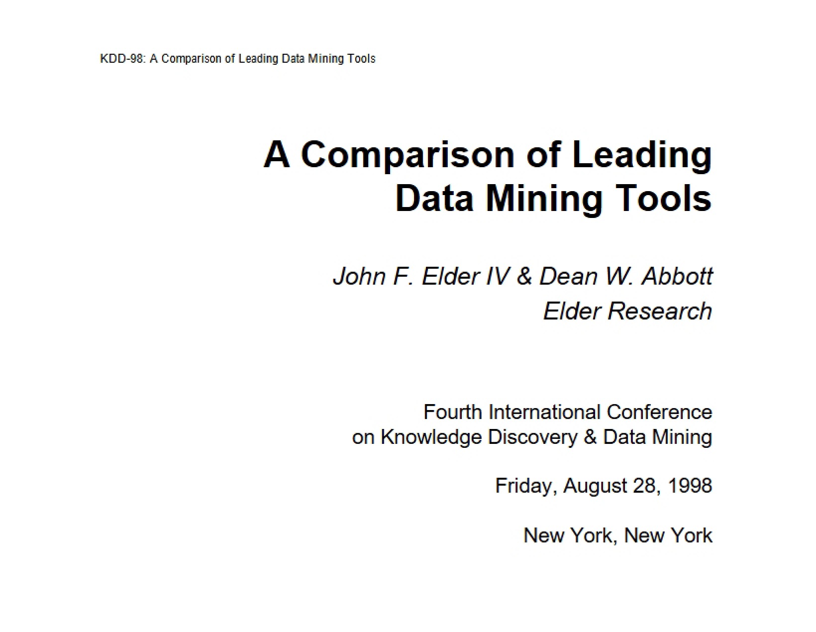 Leading Data Mining Tools Compared