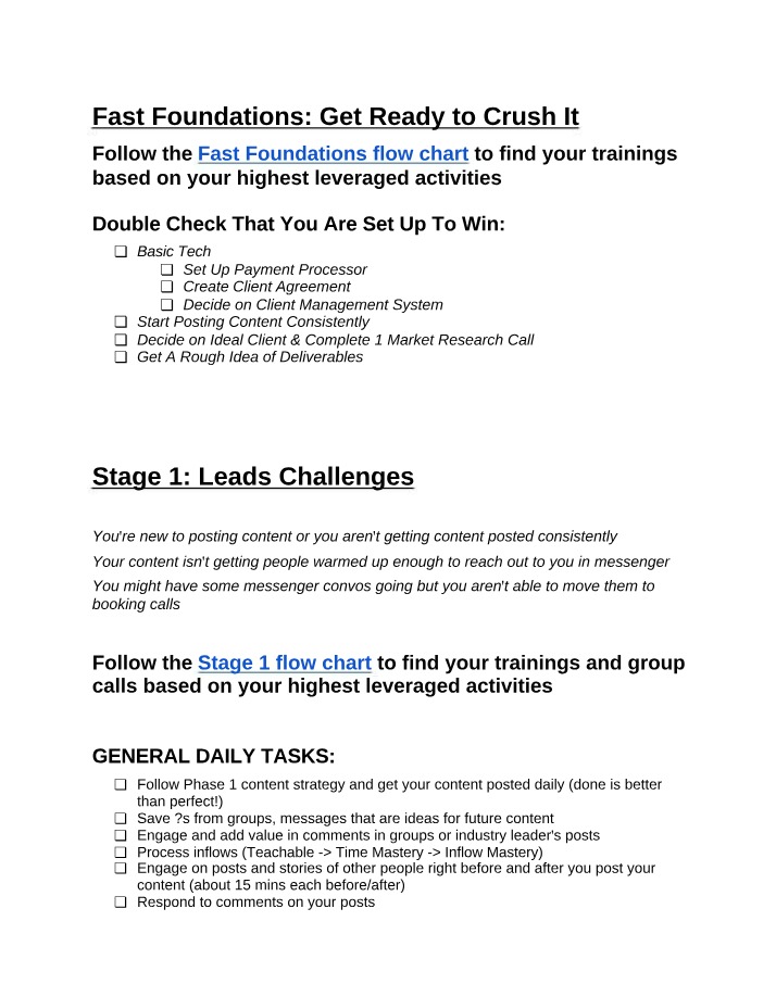 Workbook for Stages 1-3