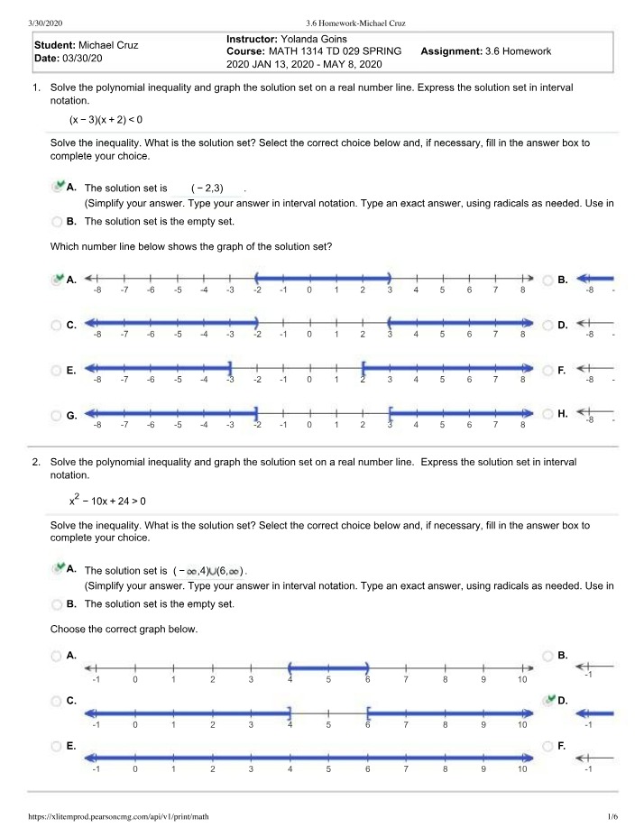 Section 3.6 Homework (Michael Cruz)