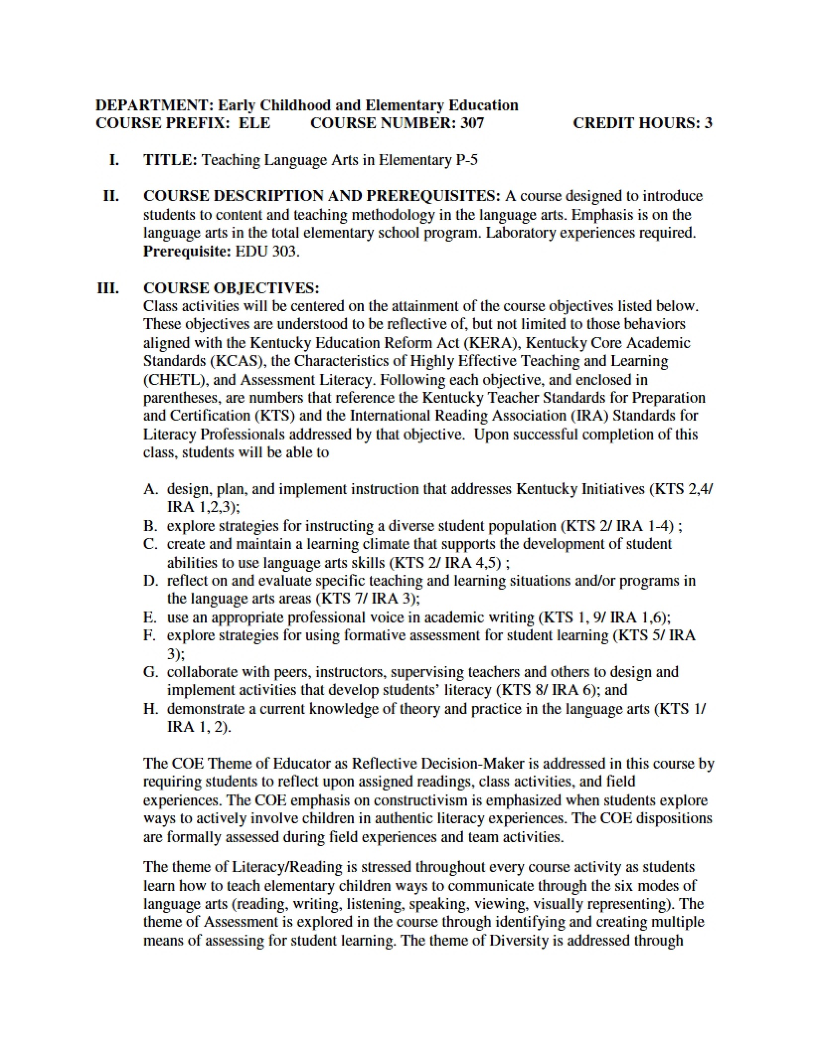 Syllabus - 3 Pages