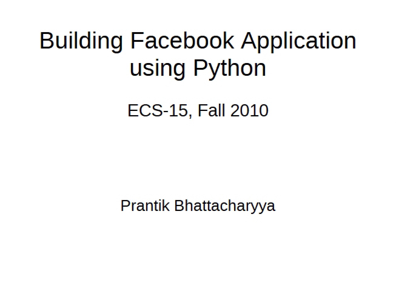 Python Building Facebook Applications