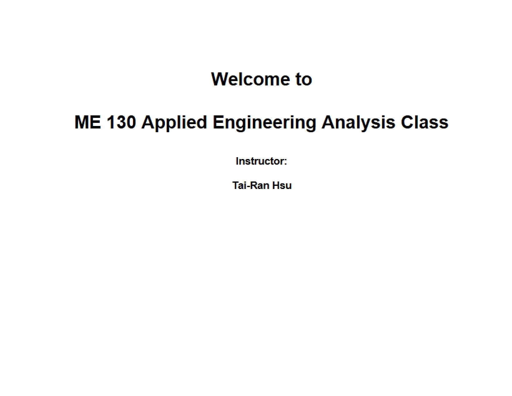 Applied Engineering Analysis Syllabus