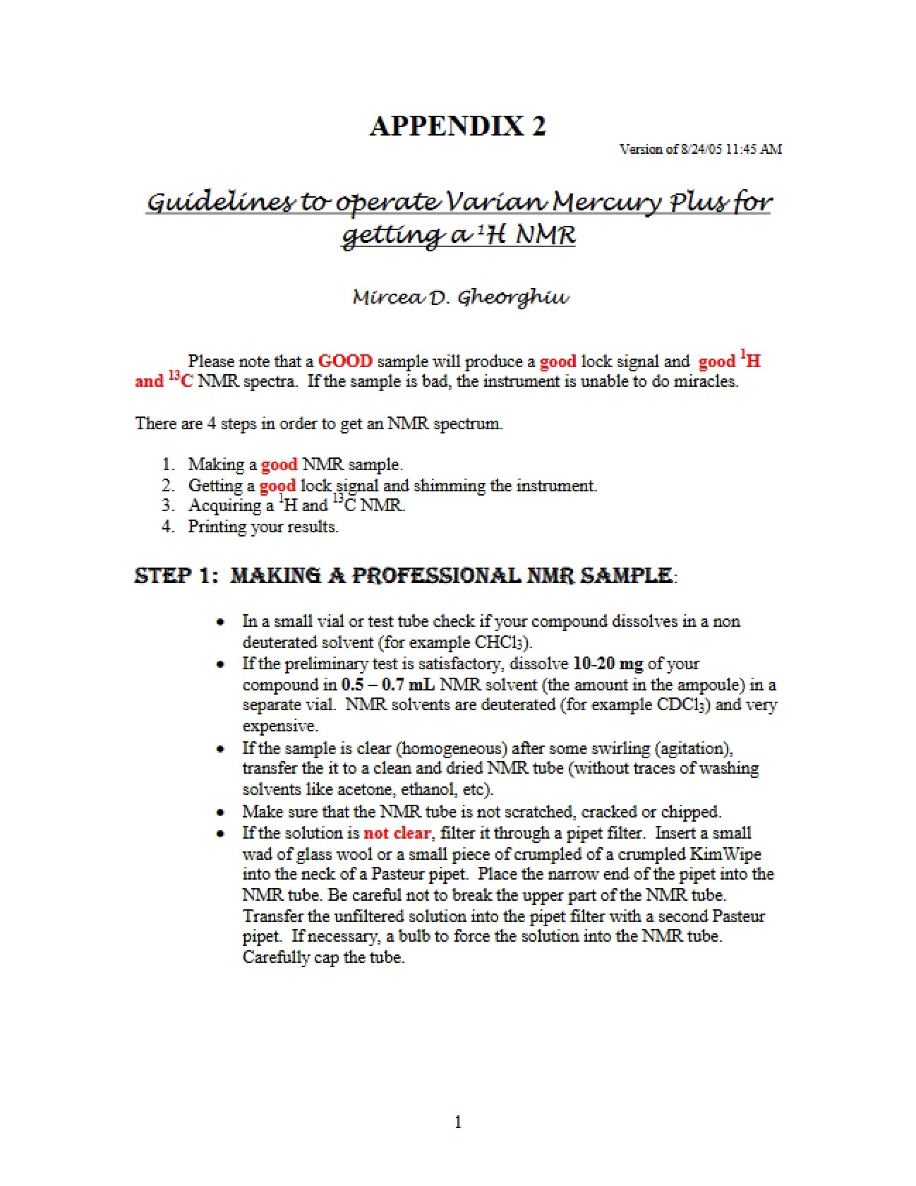 Varian Mercury Plus Operation Manual