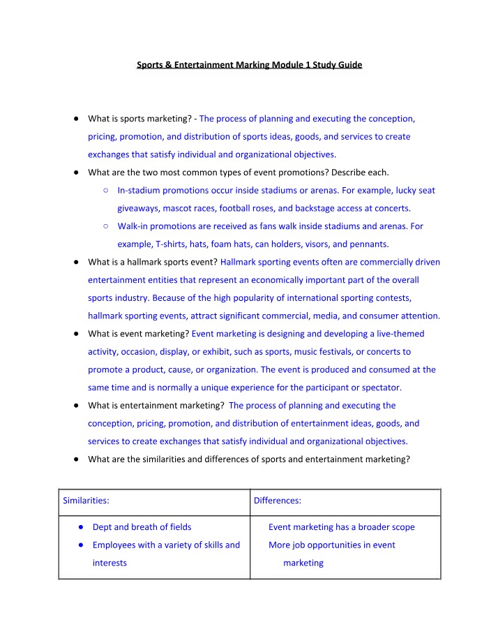 Study Guide for Module 1