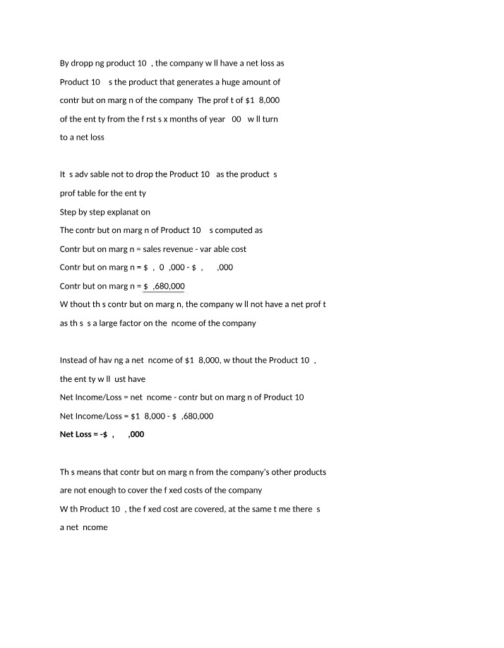 Analysis of Product Profitability and Pricing