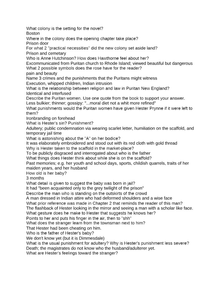 Puritan New England Laws and Punishments in The Scarlet Letter