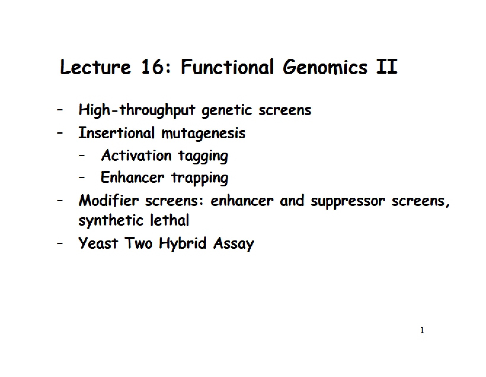 Advanced Functional Genomic Analysis
