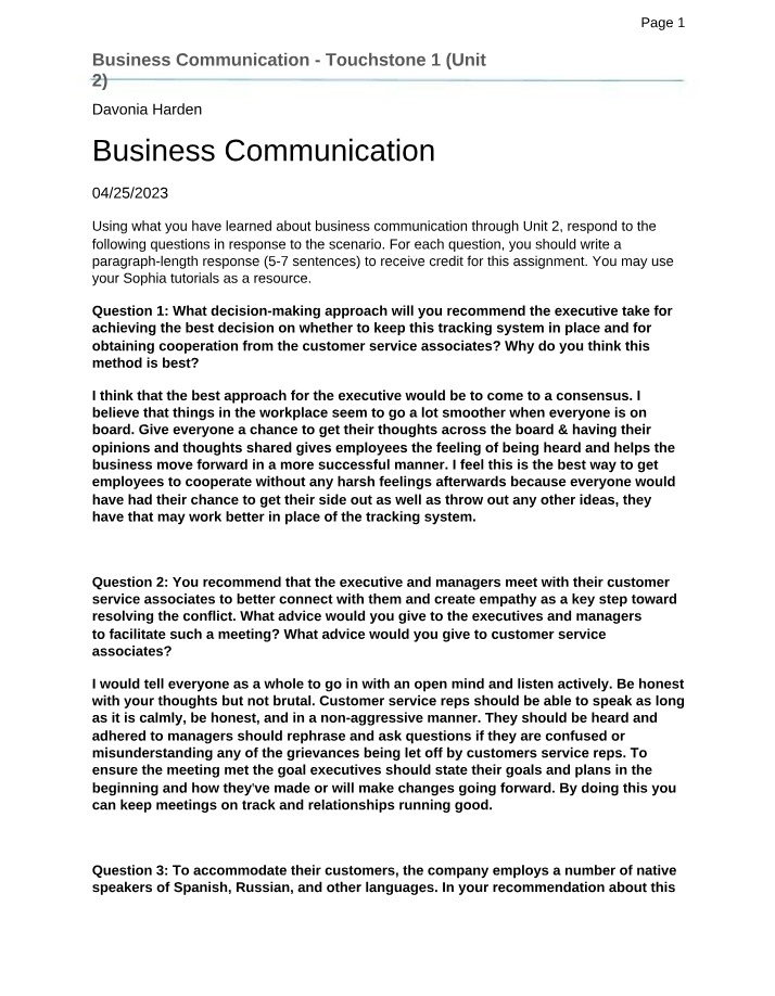 Effective Business Decisions - How to Achieve Consensus