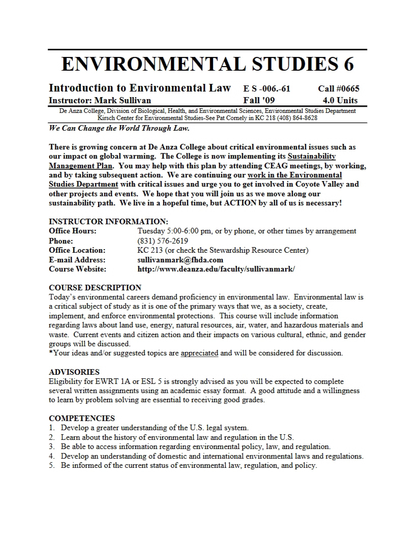 Autumn 2009 Syllabus