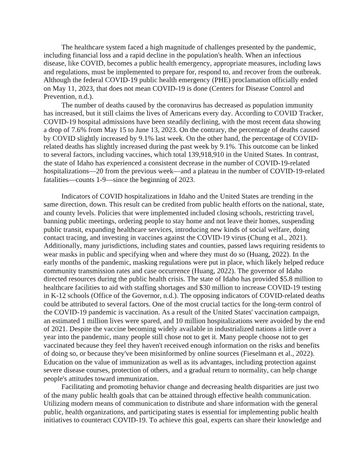 Week 6 - Public Health and COVID