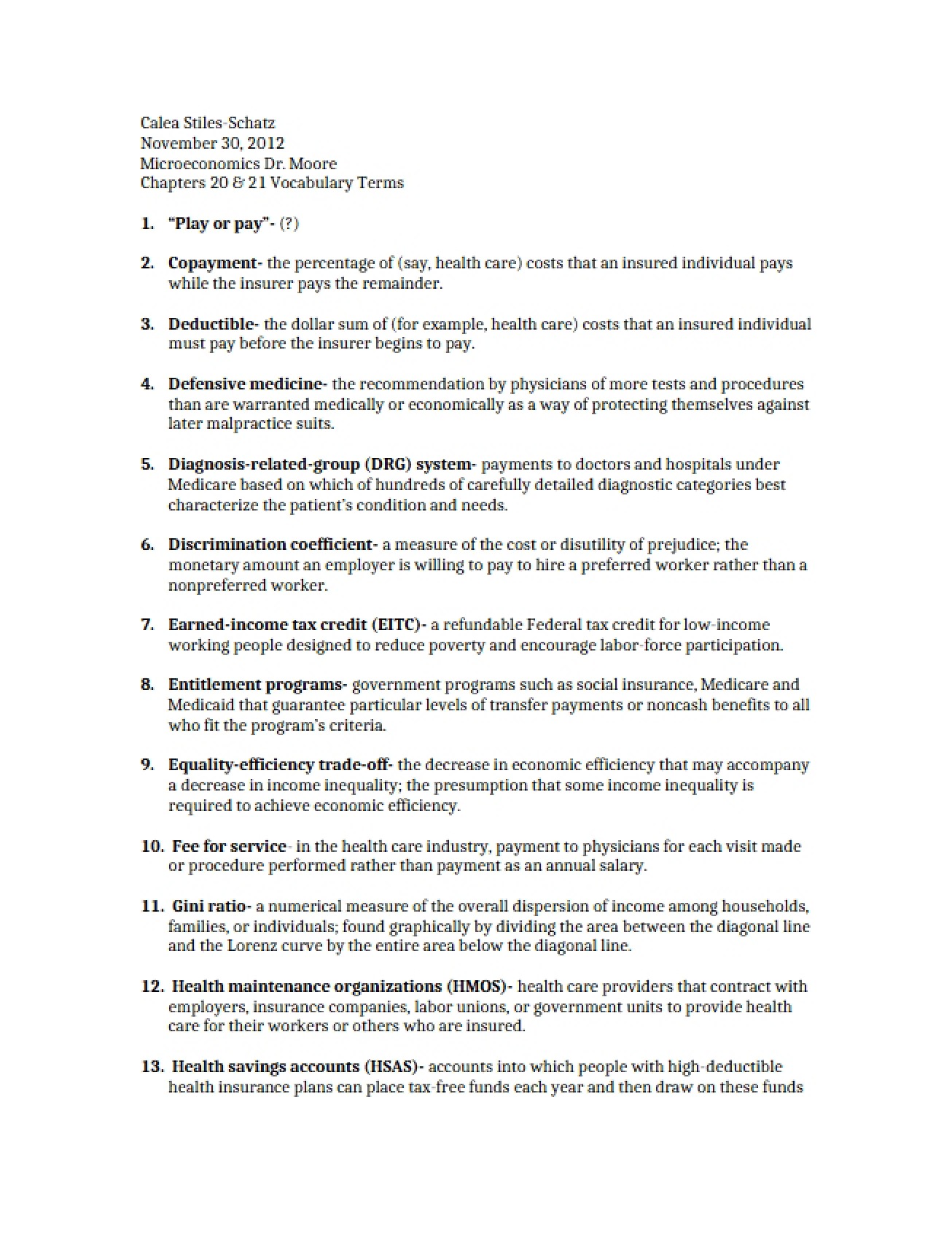 Chapters 20 & 21 Vocabulary Terms