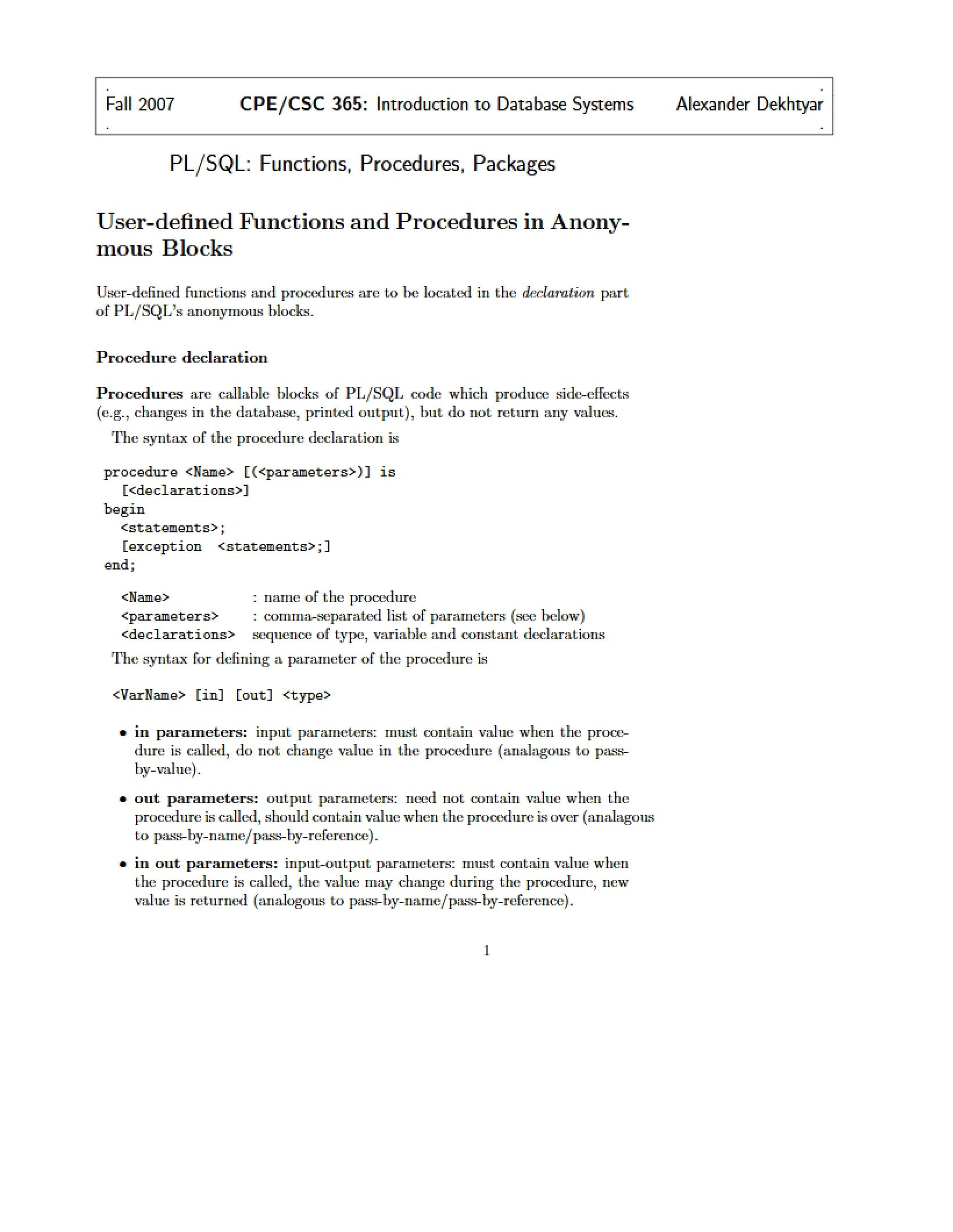 Lecture 15 - Database Systems