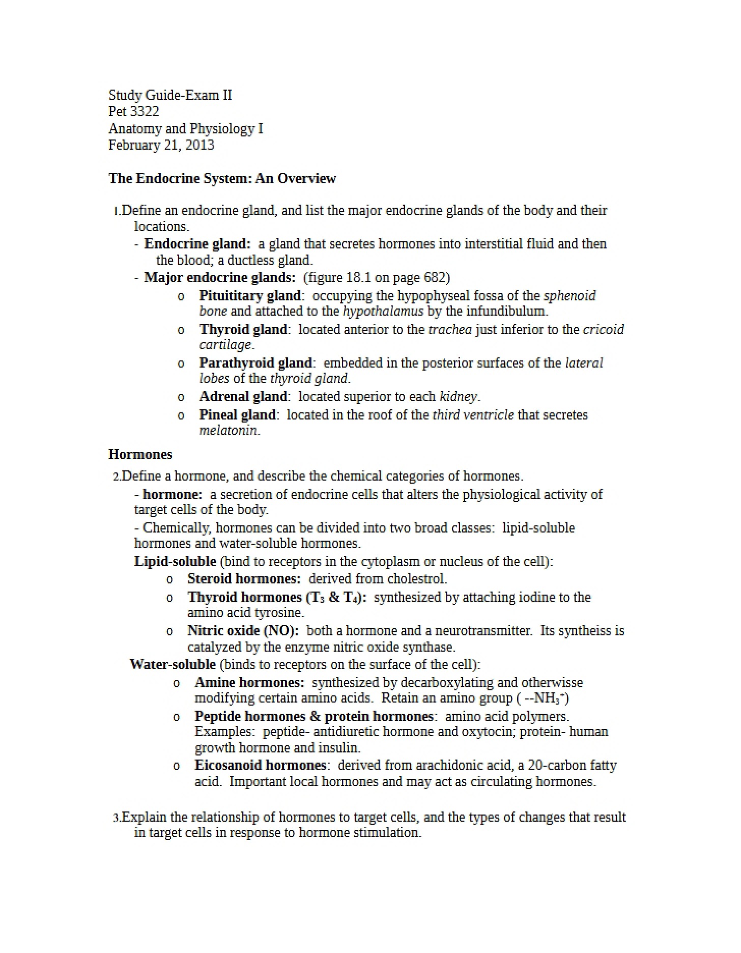 Guide for Exam II
