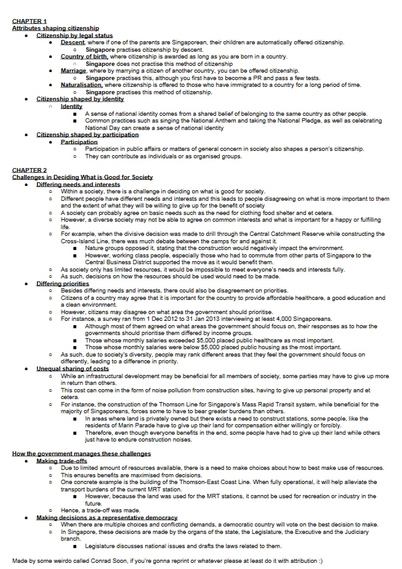 Attributes of Citizenship (Chap 1)