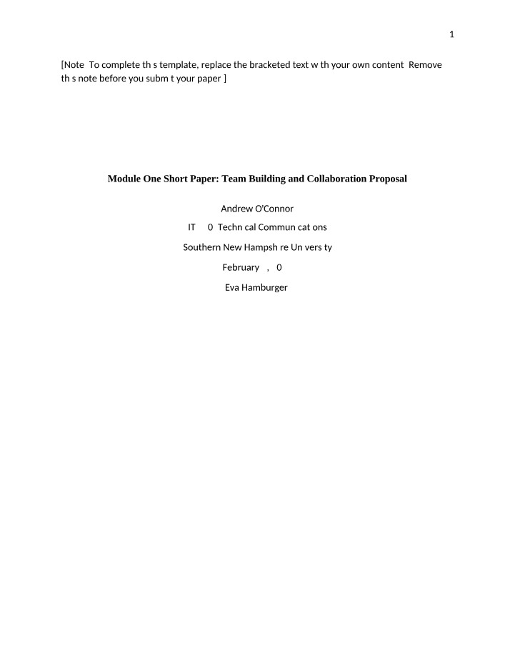 Proposal for Team Building and Collaboration