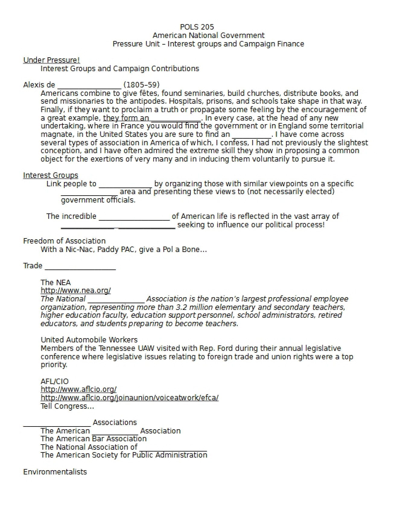 Interest Groups and Campaign Finance in American Government