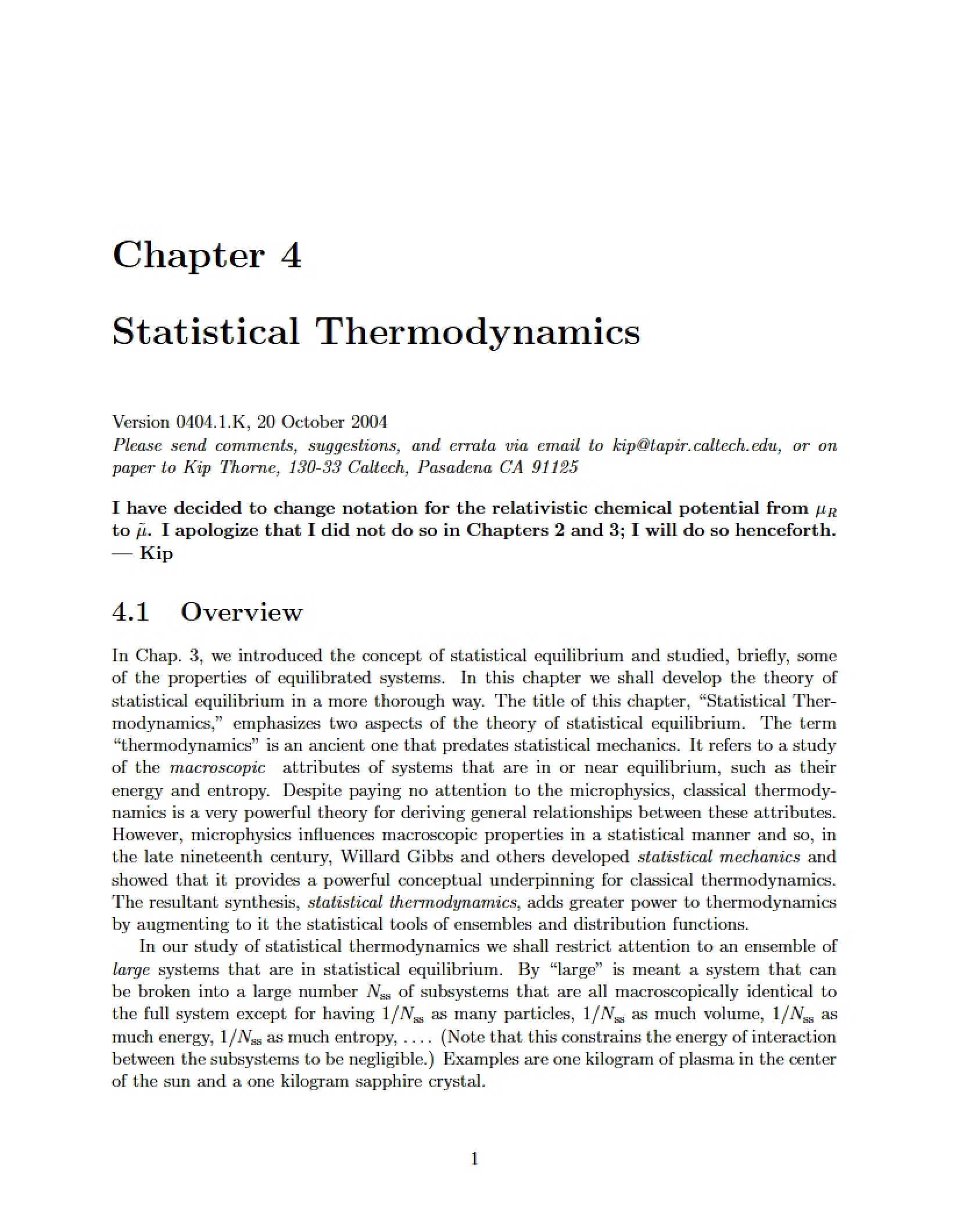 Thermodynamics Statistical Approach