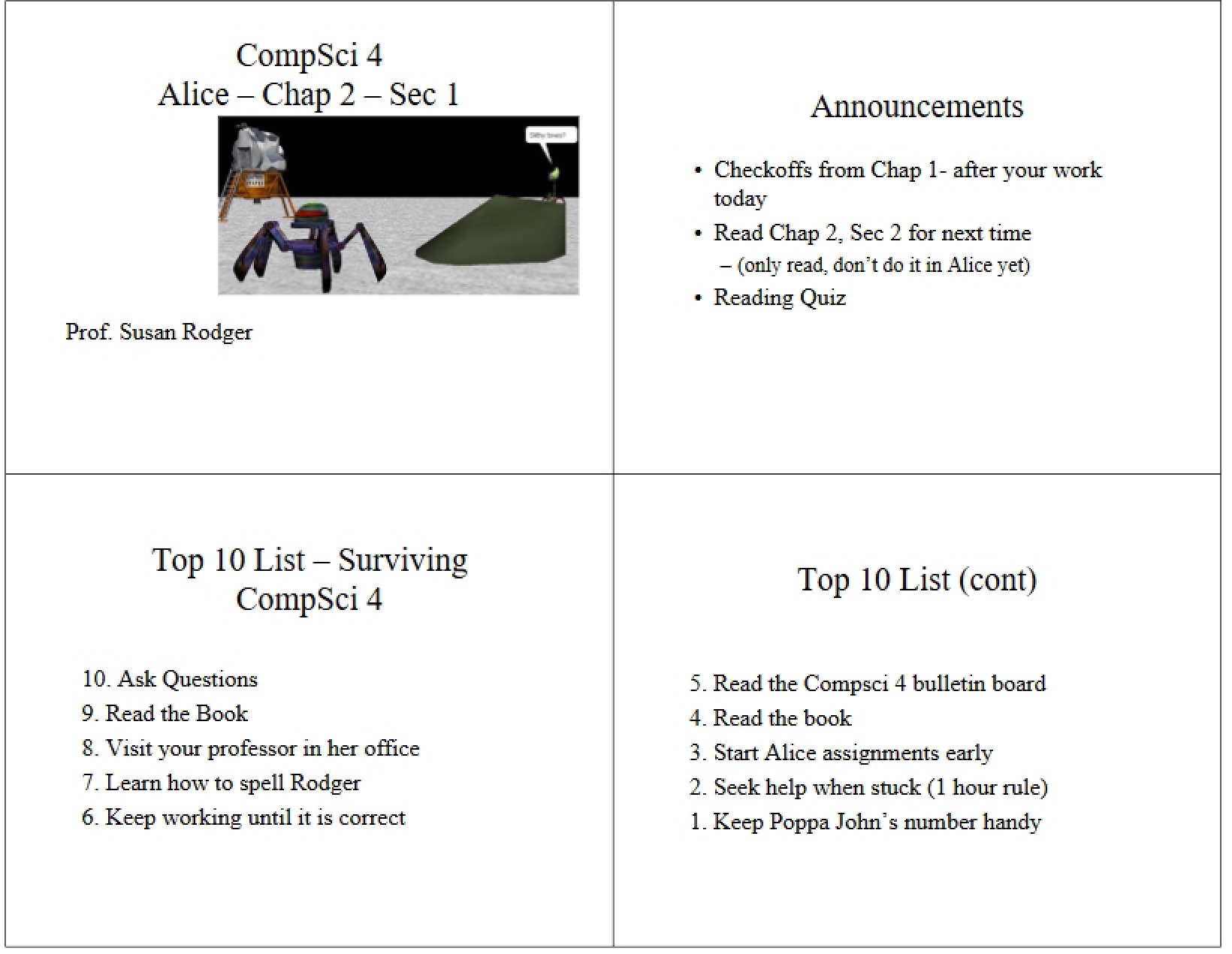 Chapter Two, Section One