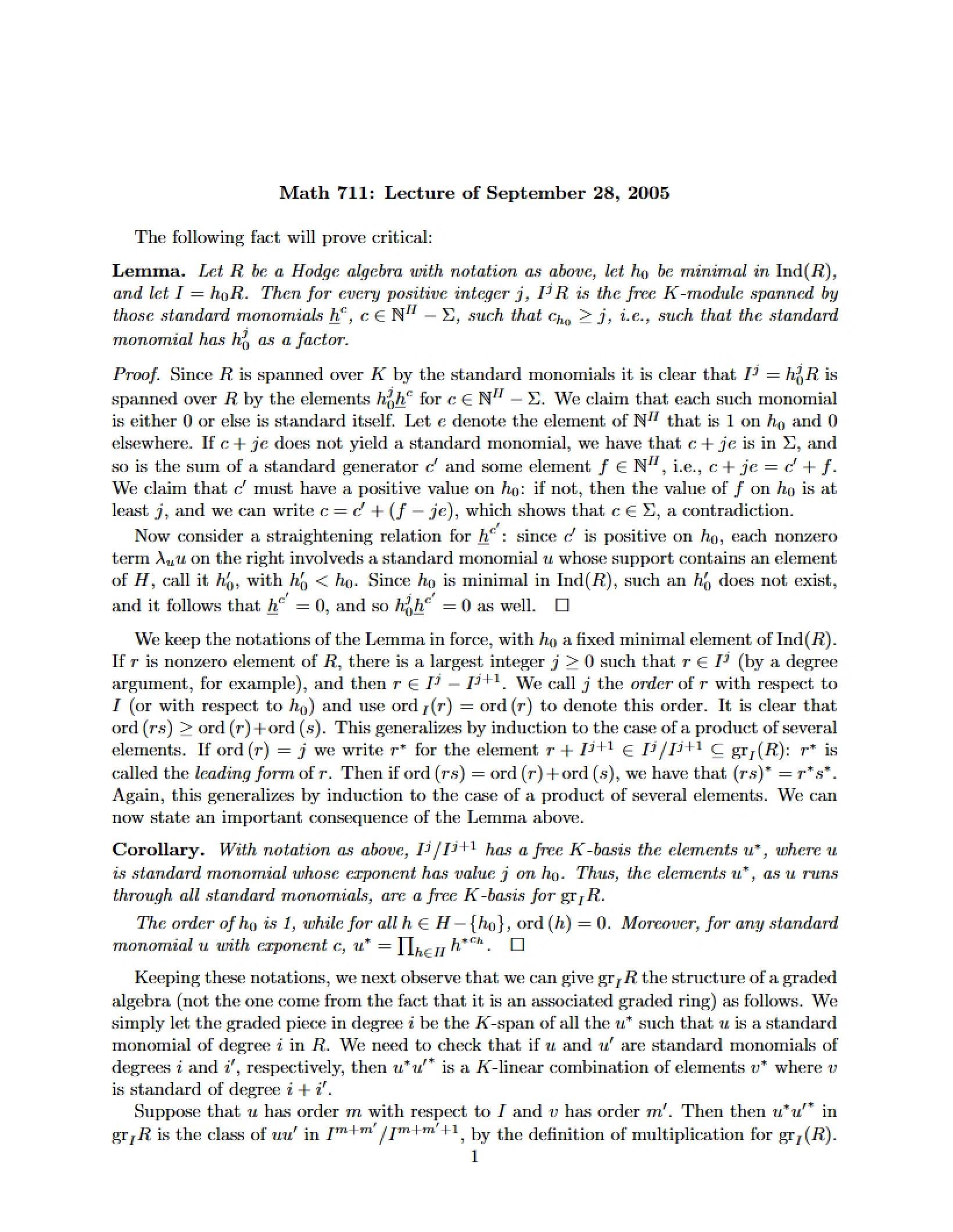 Lecture Notes Collection 1