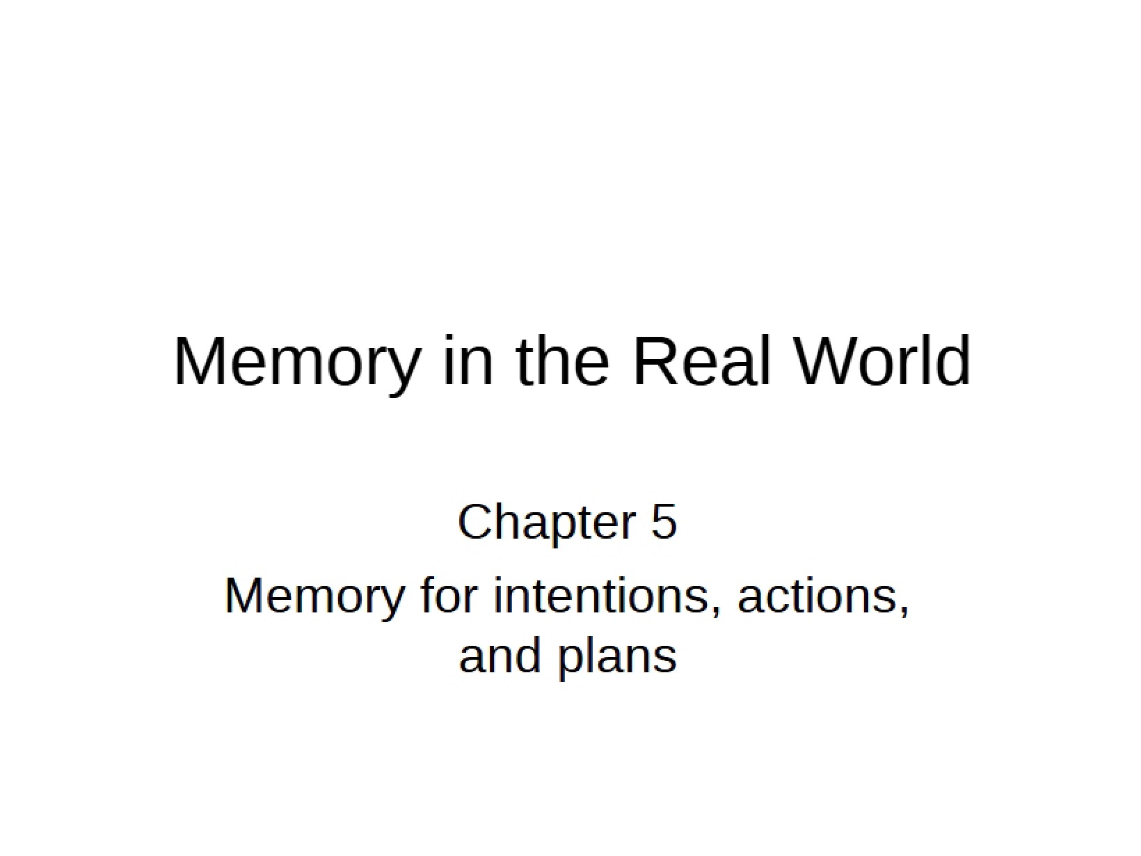 Real-World Memory