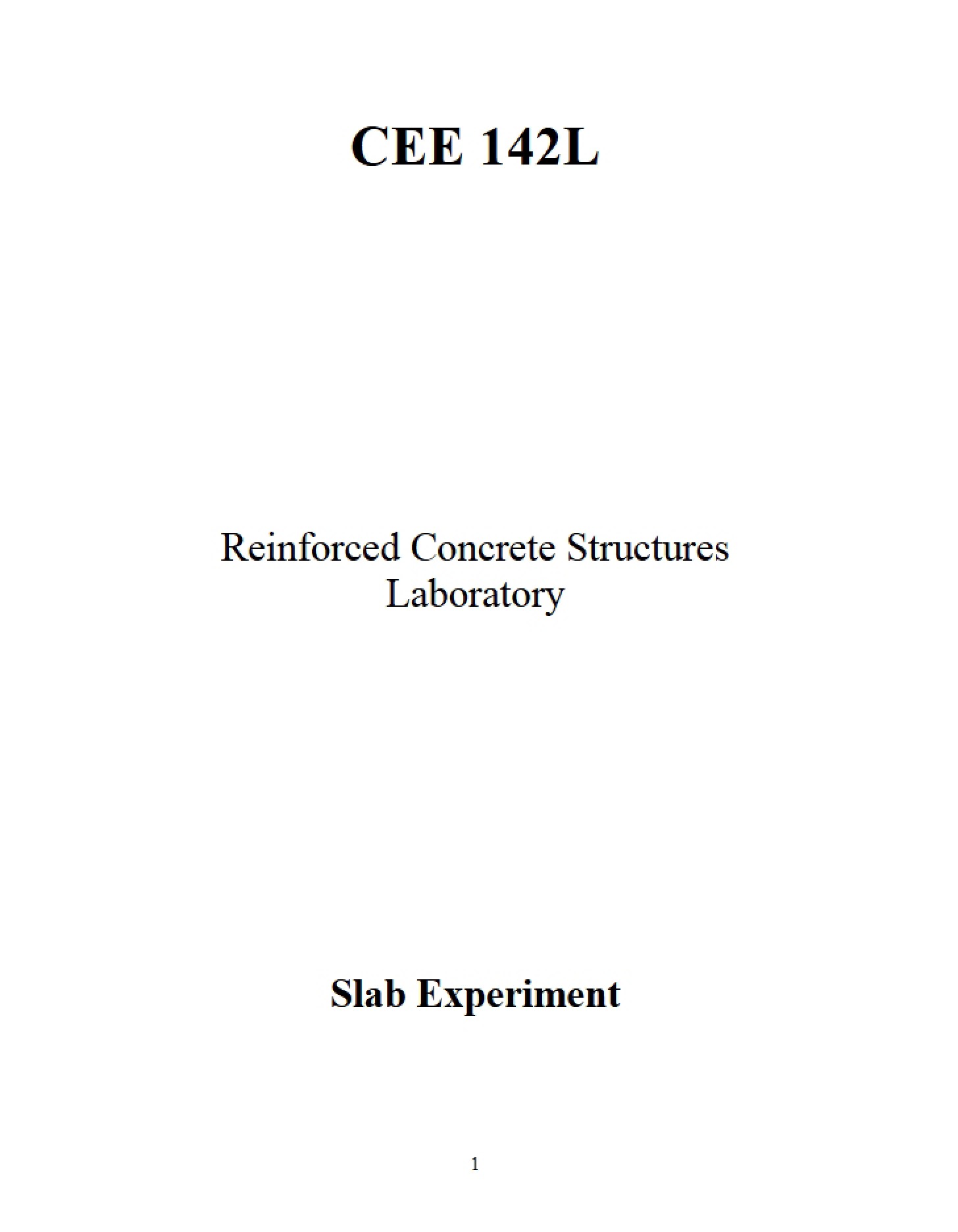 Experiment on Slabs