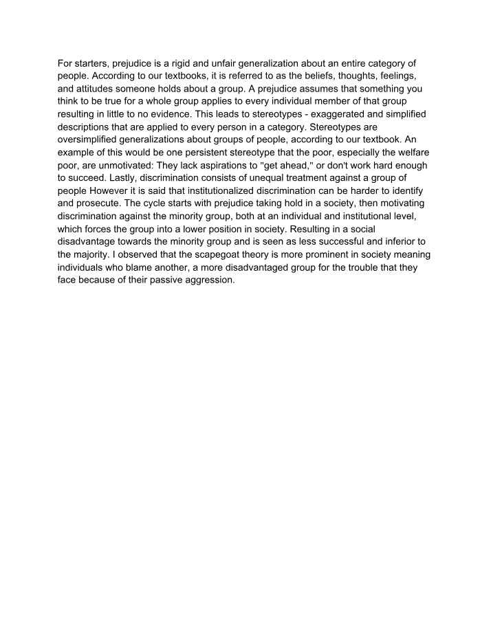 Stereotype, Prejudice, and Discrimination by Theisen