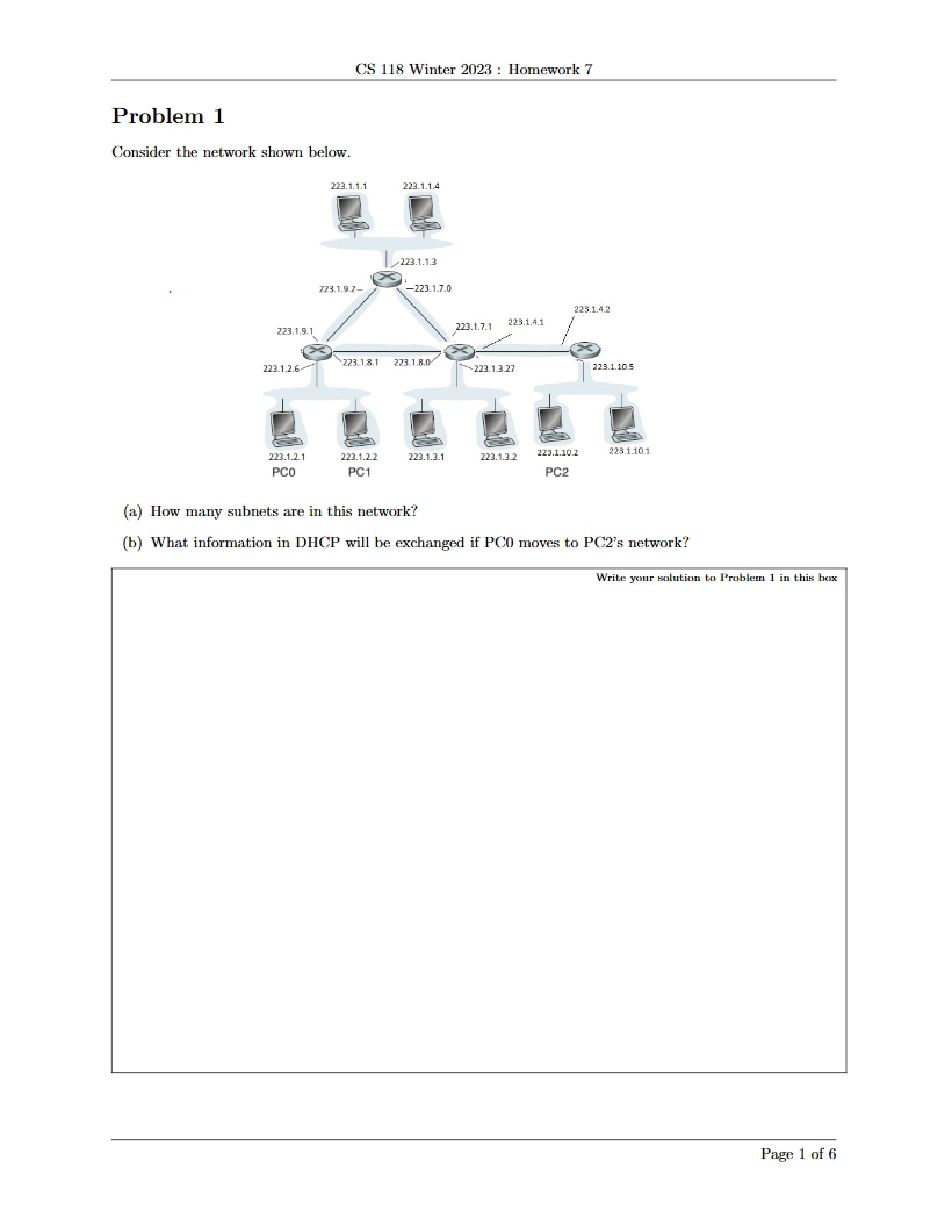 Seventh Homework Assignment