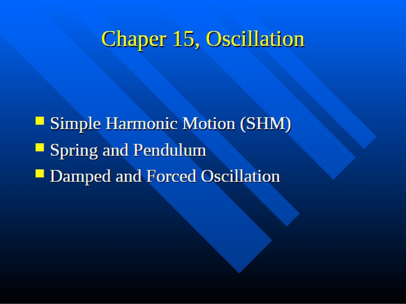 Oscillatory Phenomena