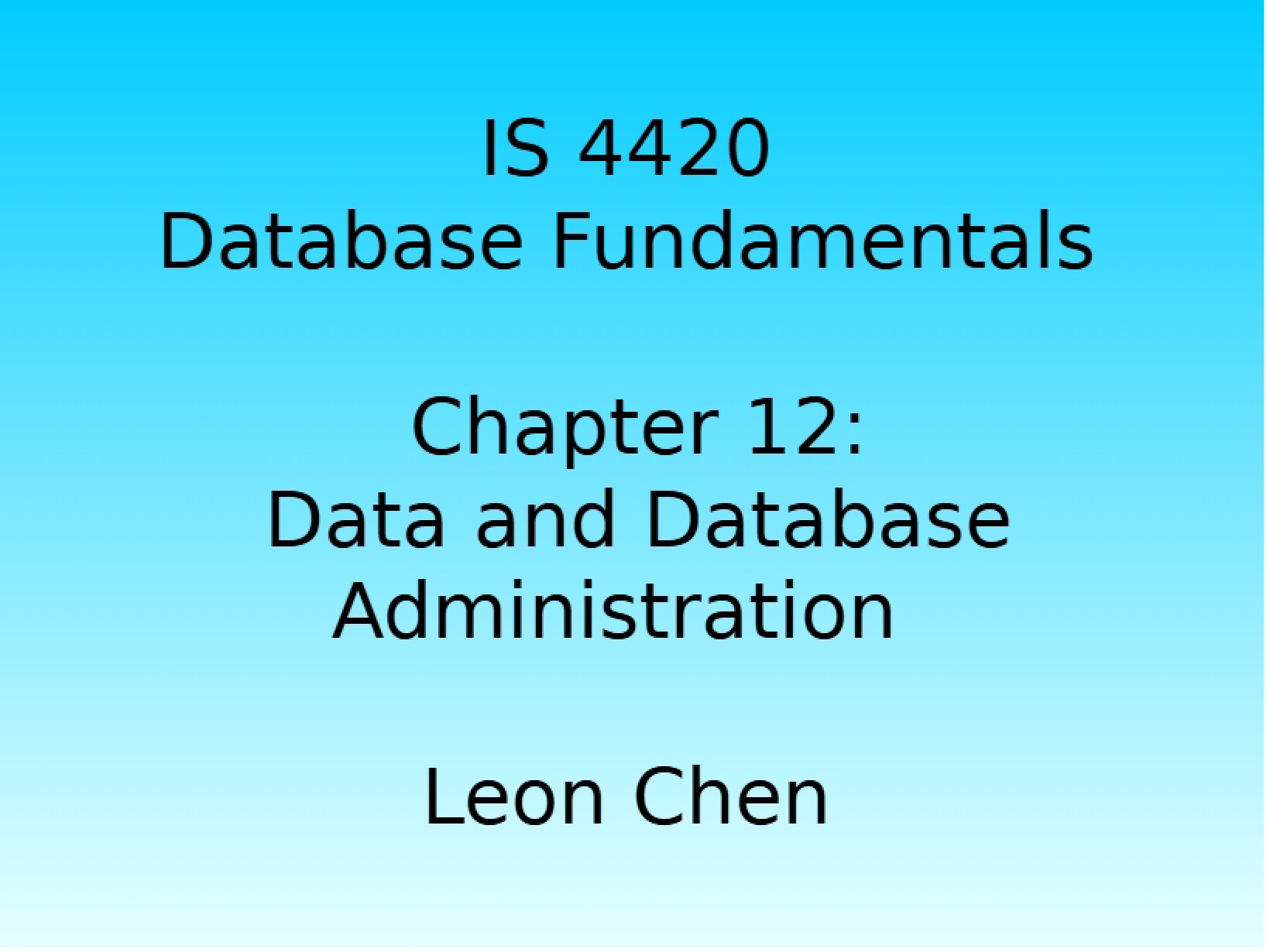 Class Notes on Databases