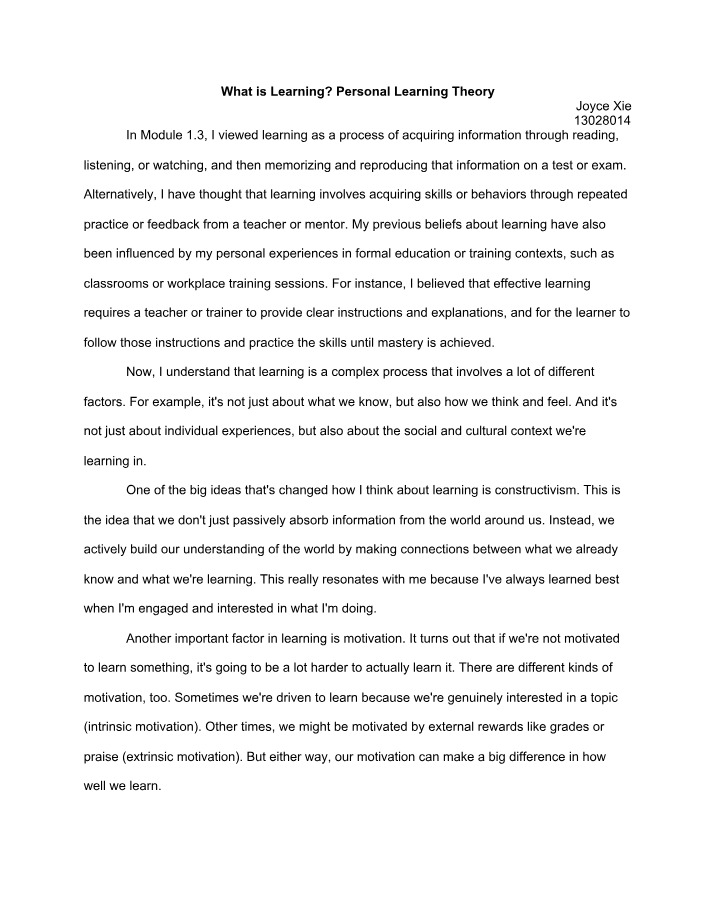 Learning Factors, Theories, and Strategies