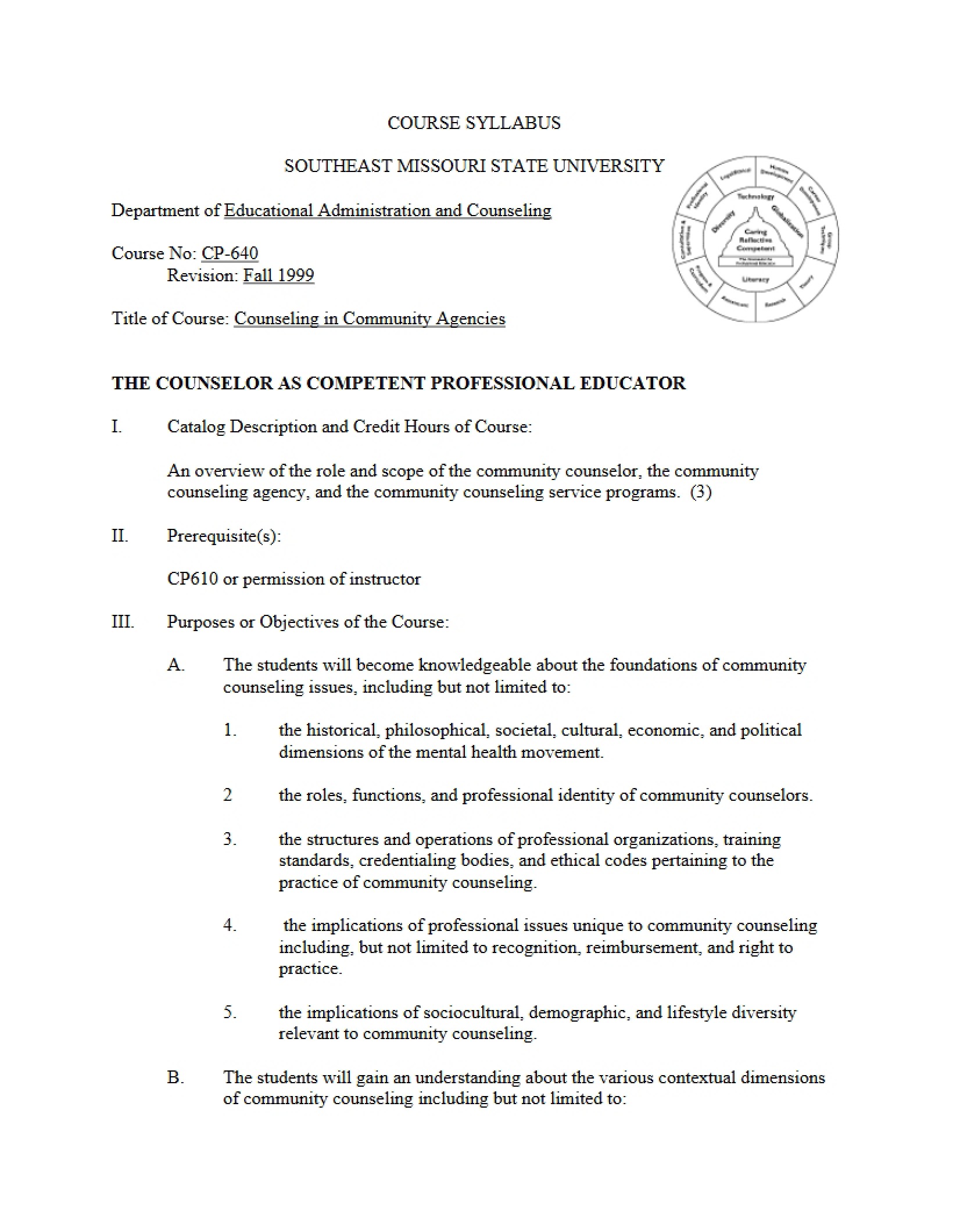 Mental Health Counseling Course Guide