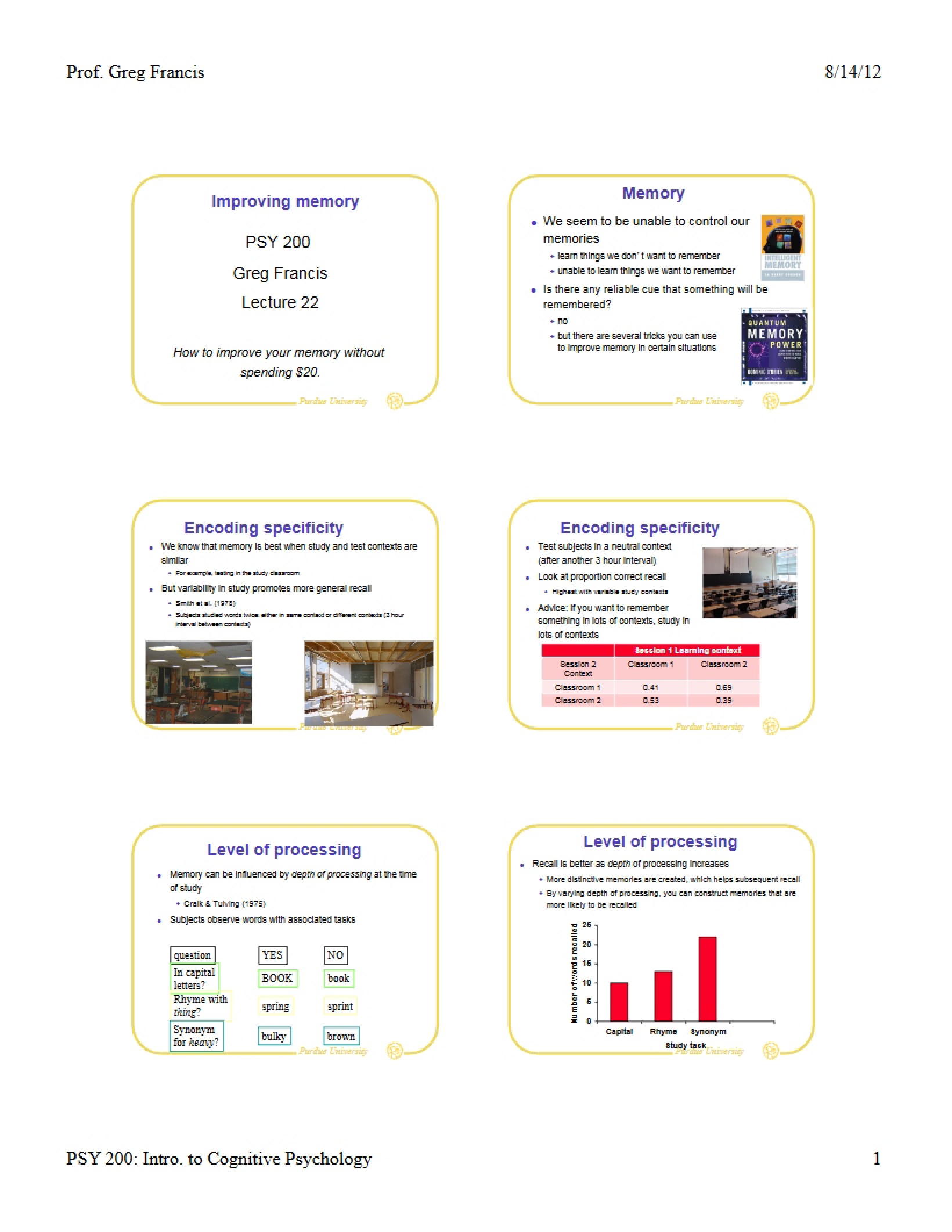 Cognitive Psychology Lecture Twenty-Two