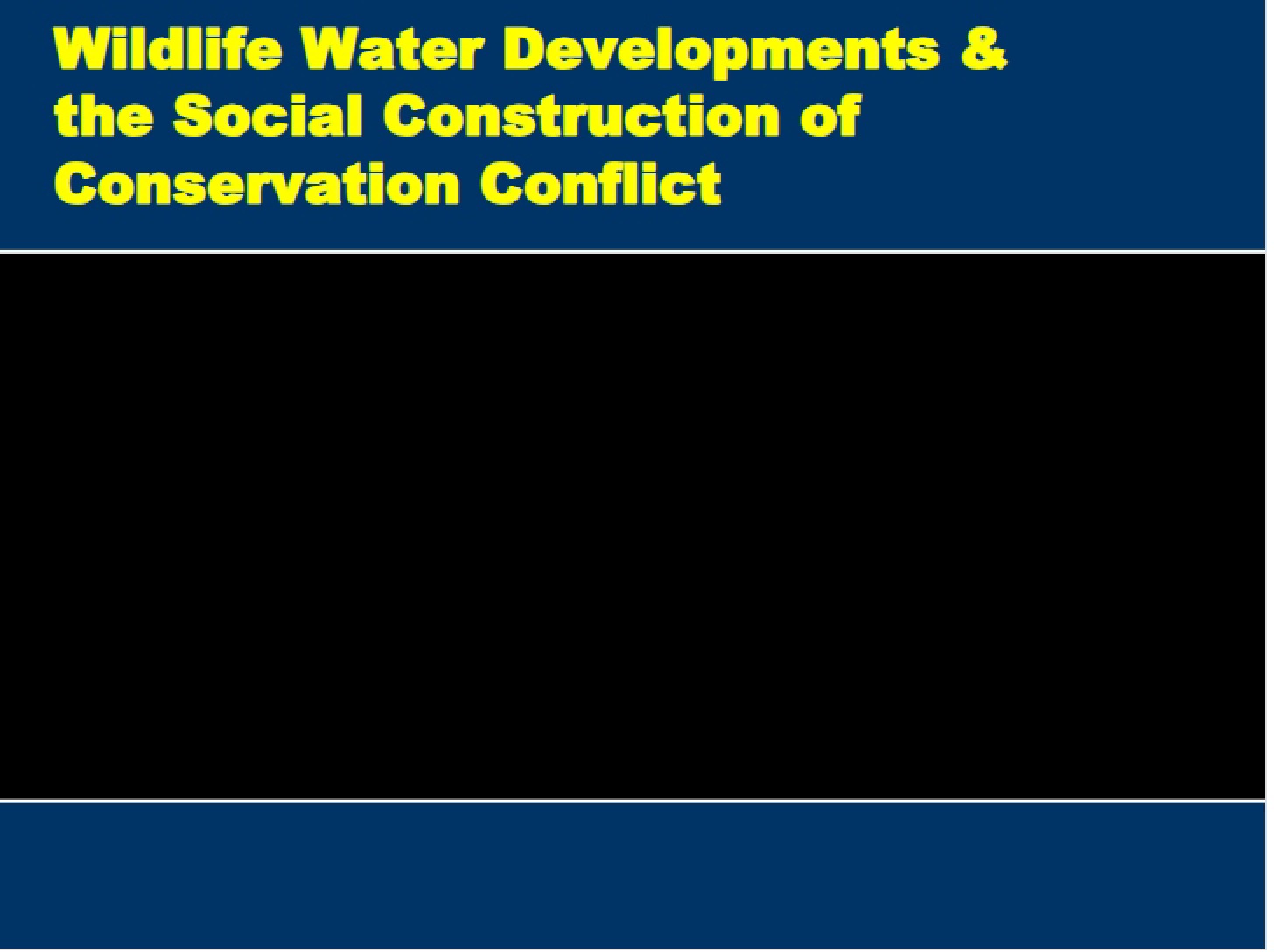 Social Aspects of Wildlife Water Developments
