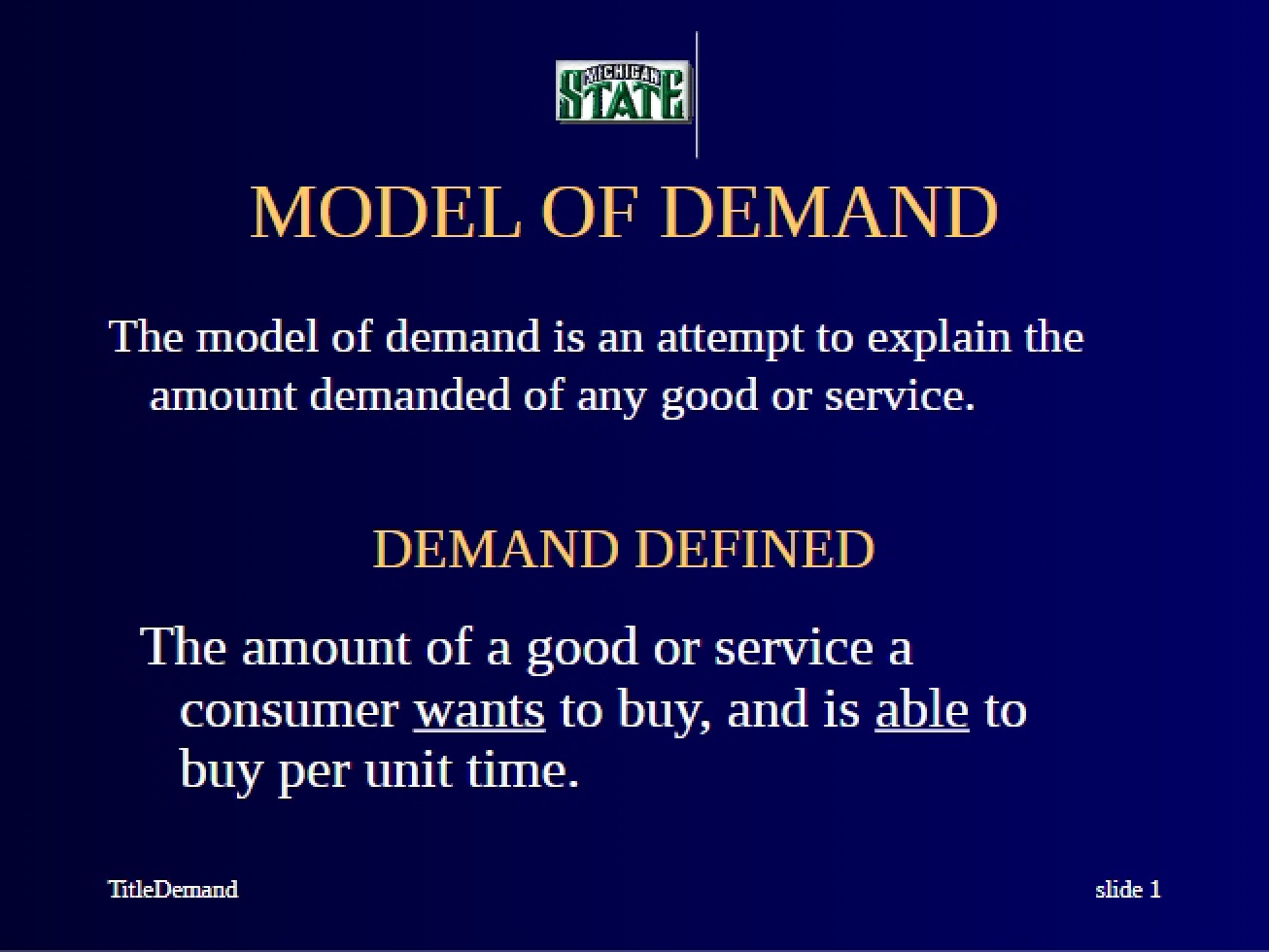 Demand Concepts