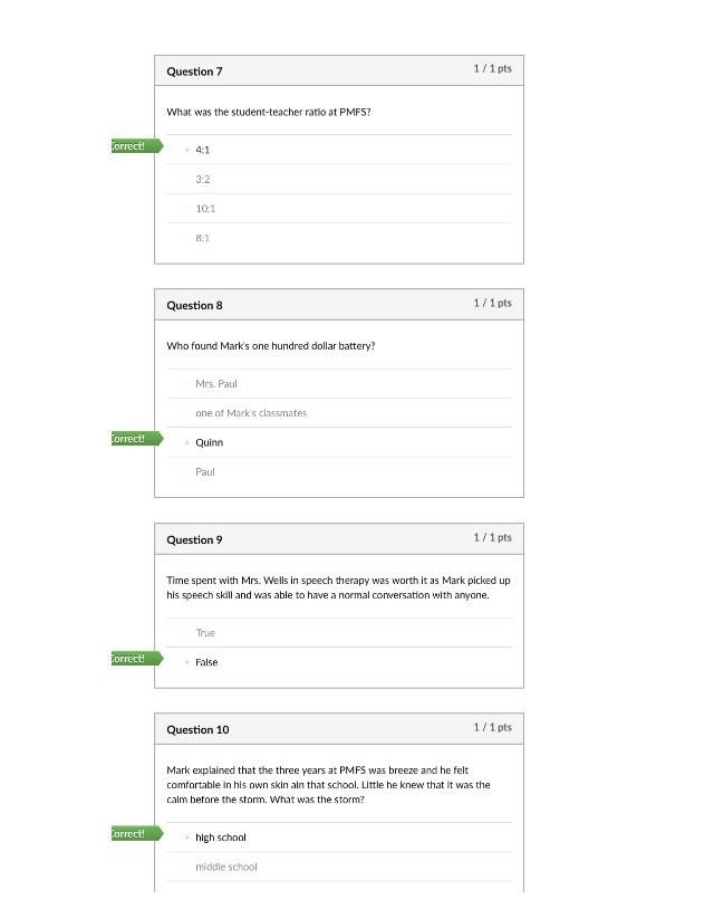 Quizzes and Questions from PMFS