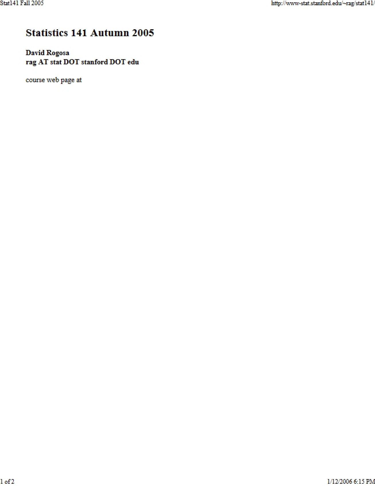 Biostatistics Study Notes