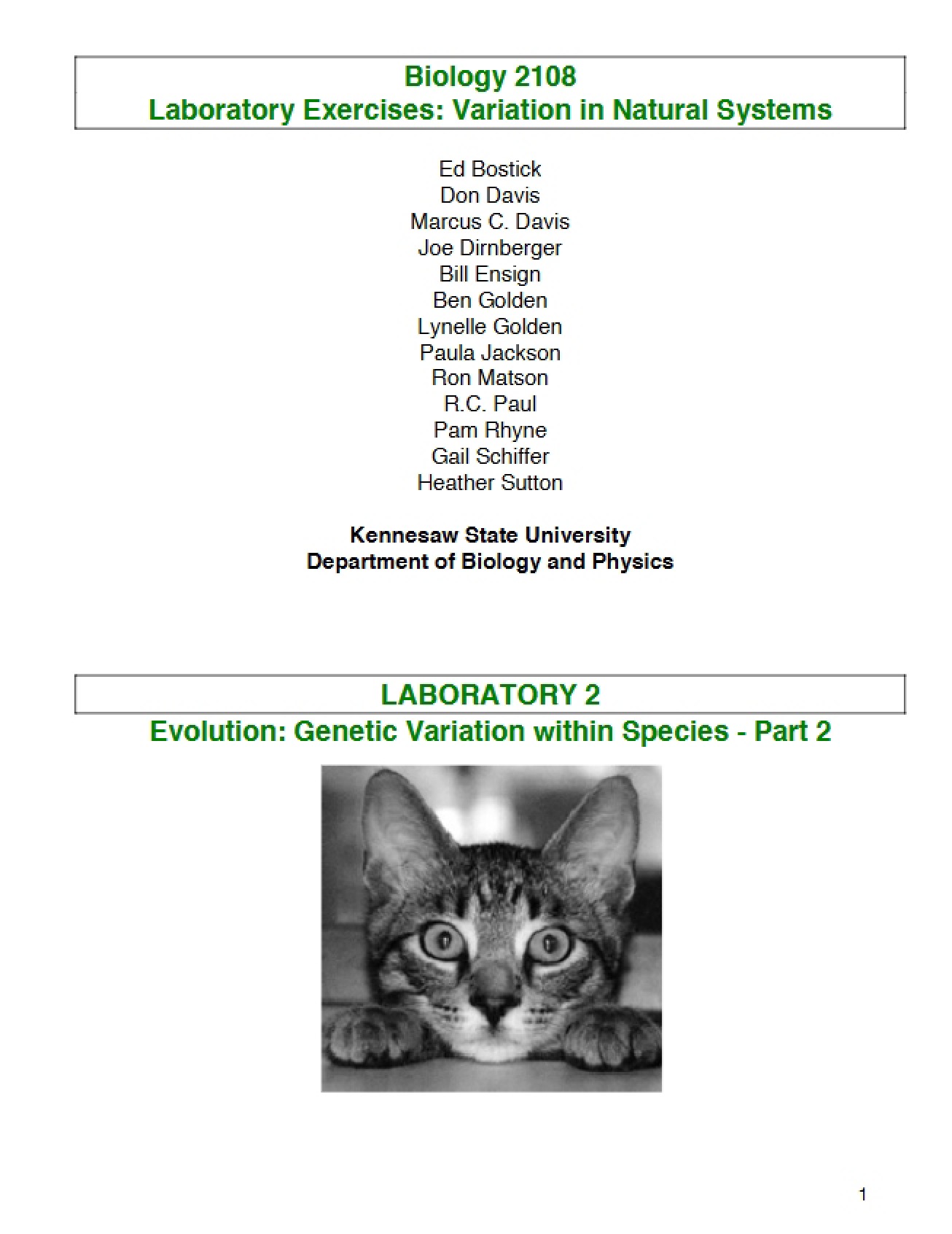 Study of the Genetic Variation Within Species
