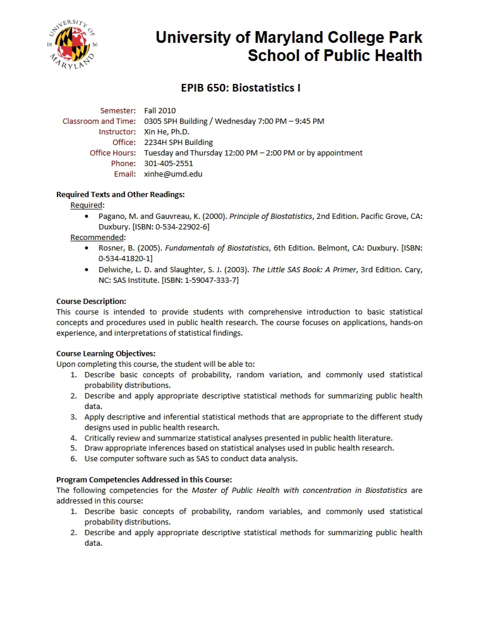 Class Syllabus