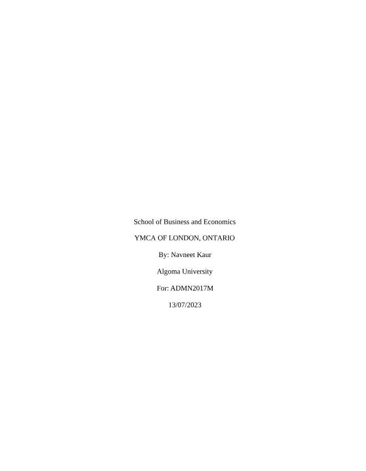 YMCA of London - Strategic Recommendations for Growth