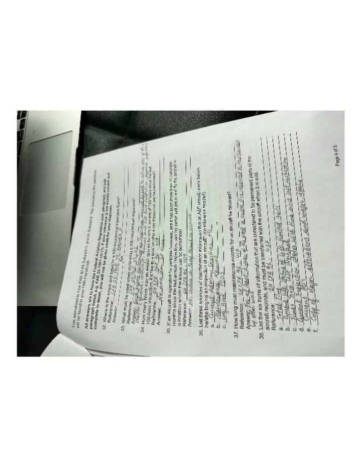 Aircraft Maintenance Records and FAA Regulations