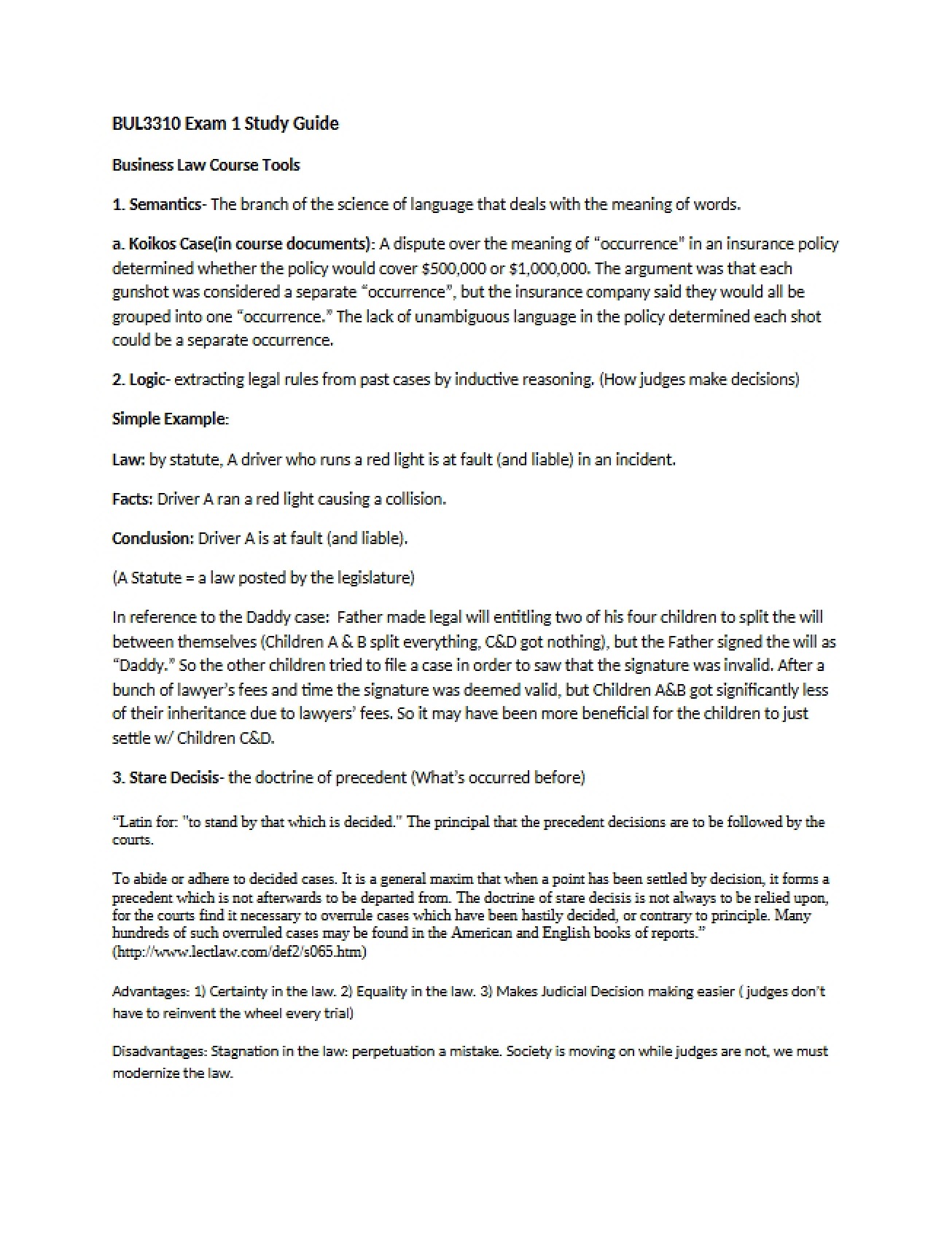 Study Guide for Exam One Copy One