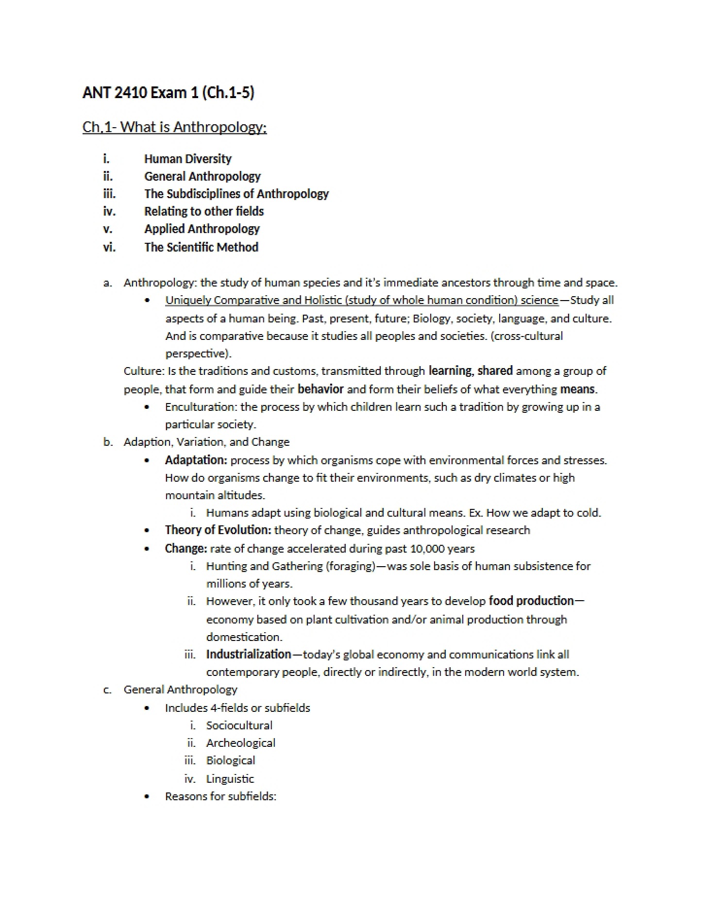 Initial Evaluative Assessment