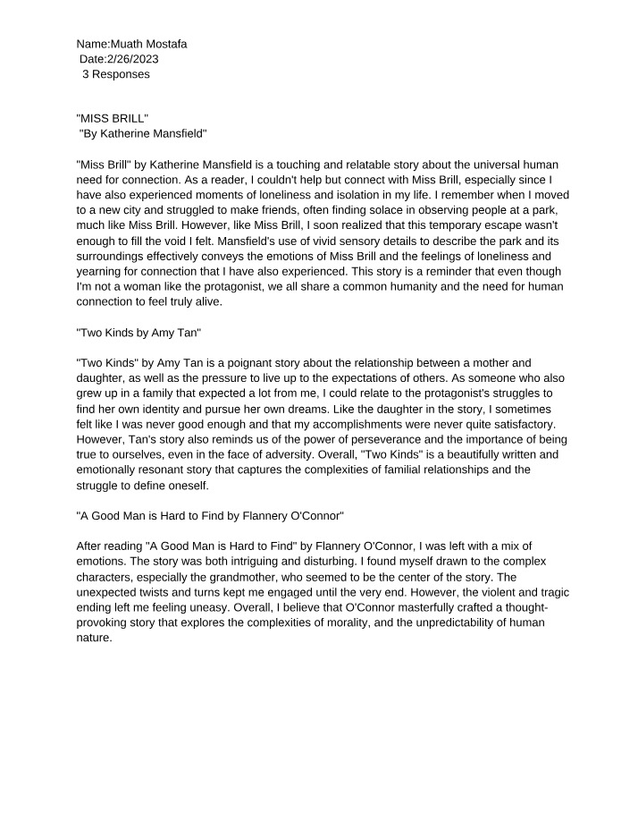 WRT201 - Responses 3
