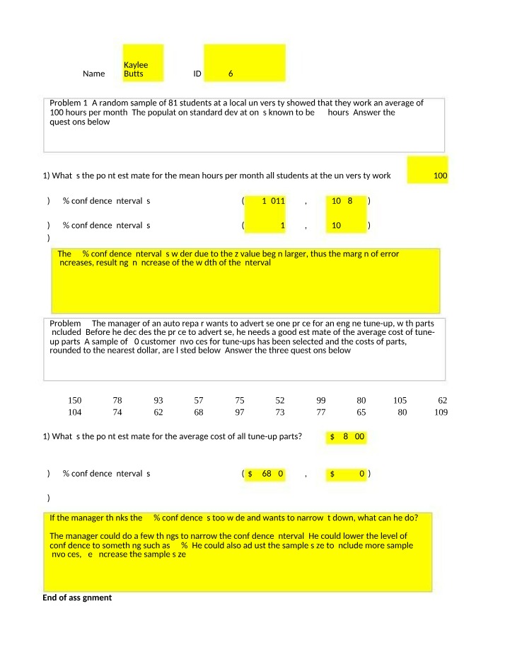 Estimating Monthly Mean Hours Worked by University Students