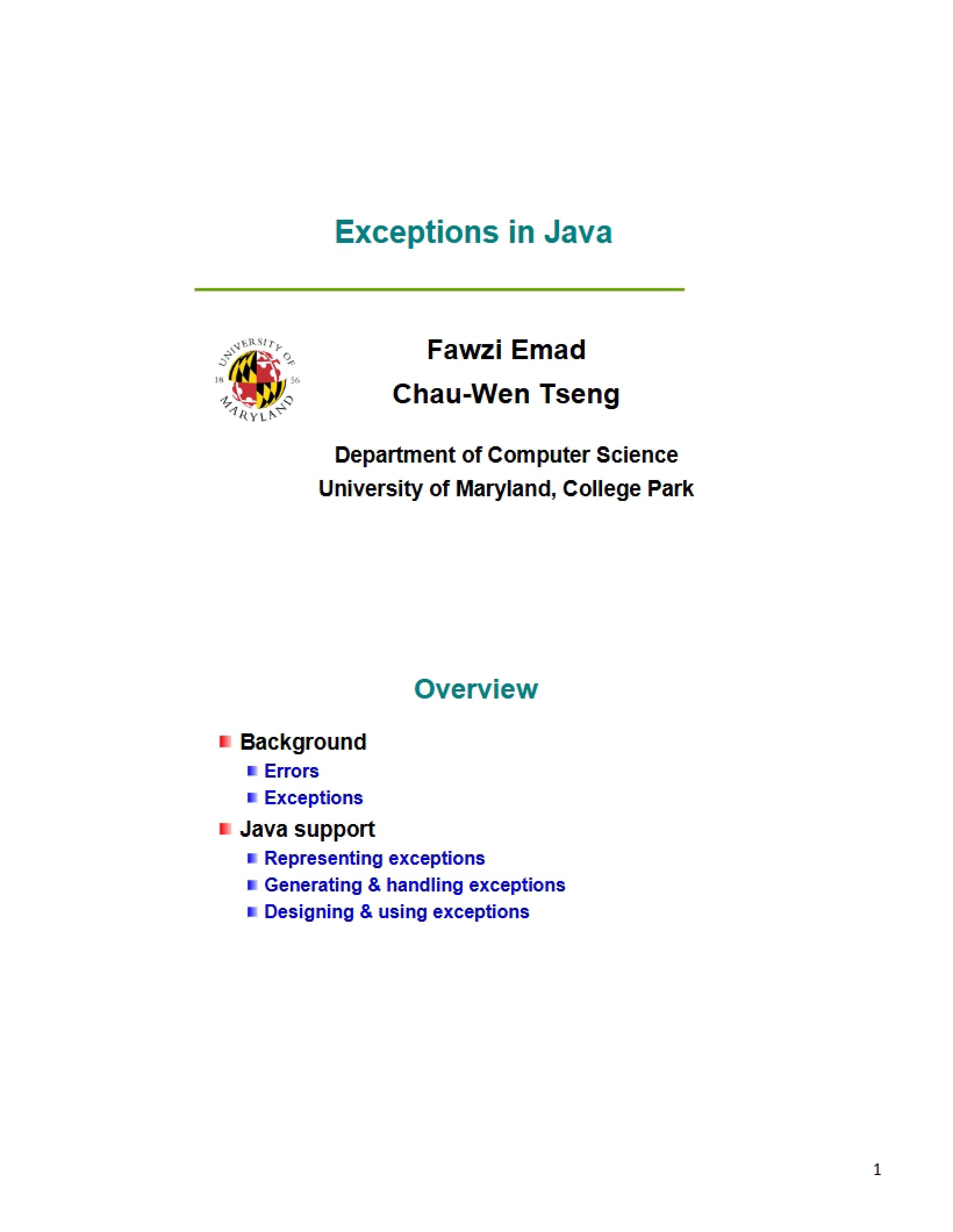 Java Exception Handling