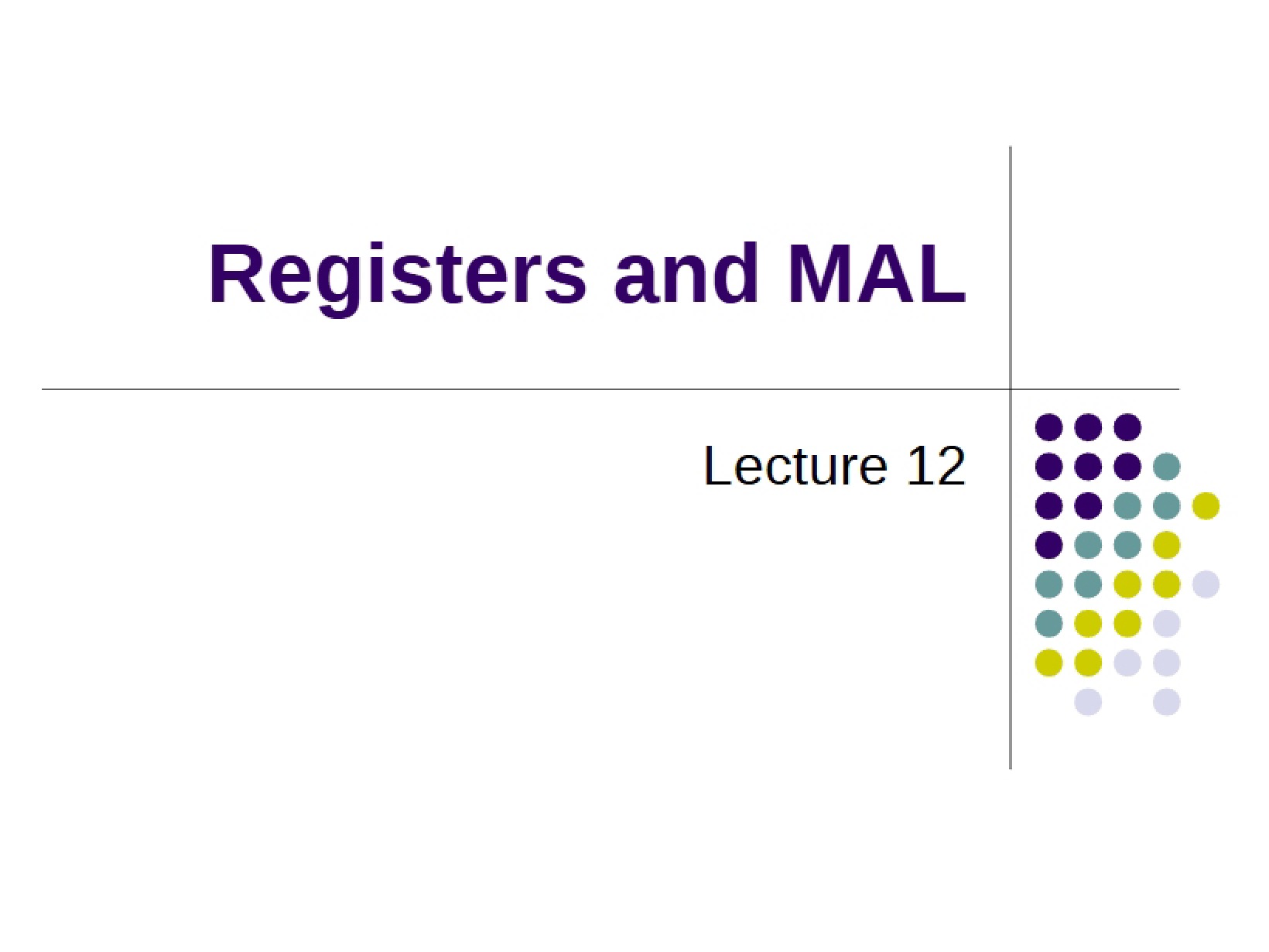MAL and Registers