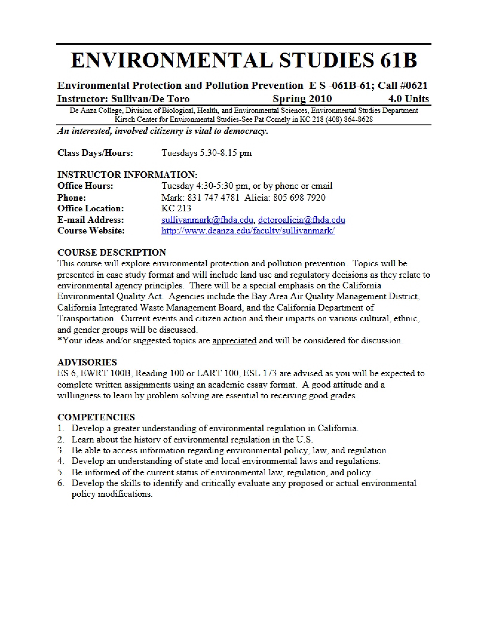 Syllabus for 61B