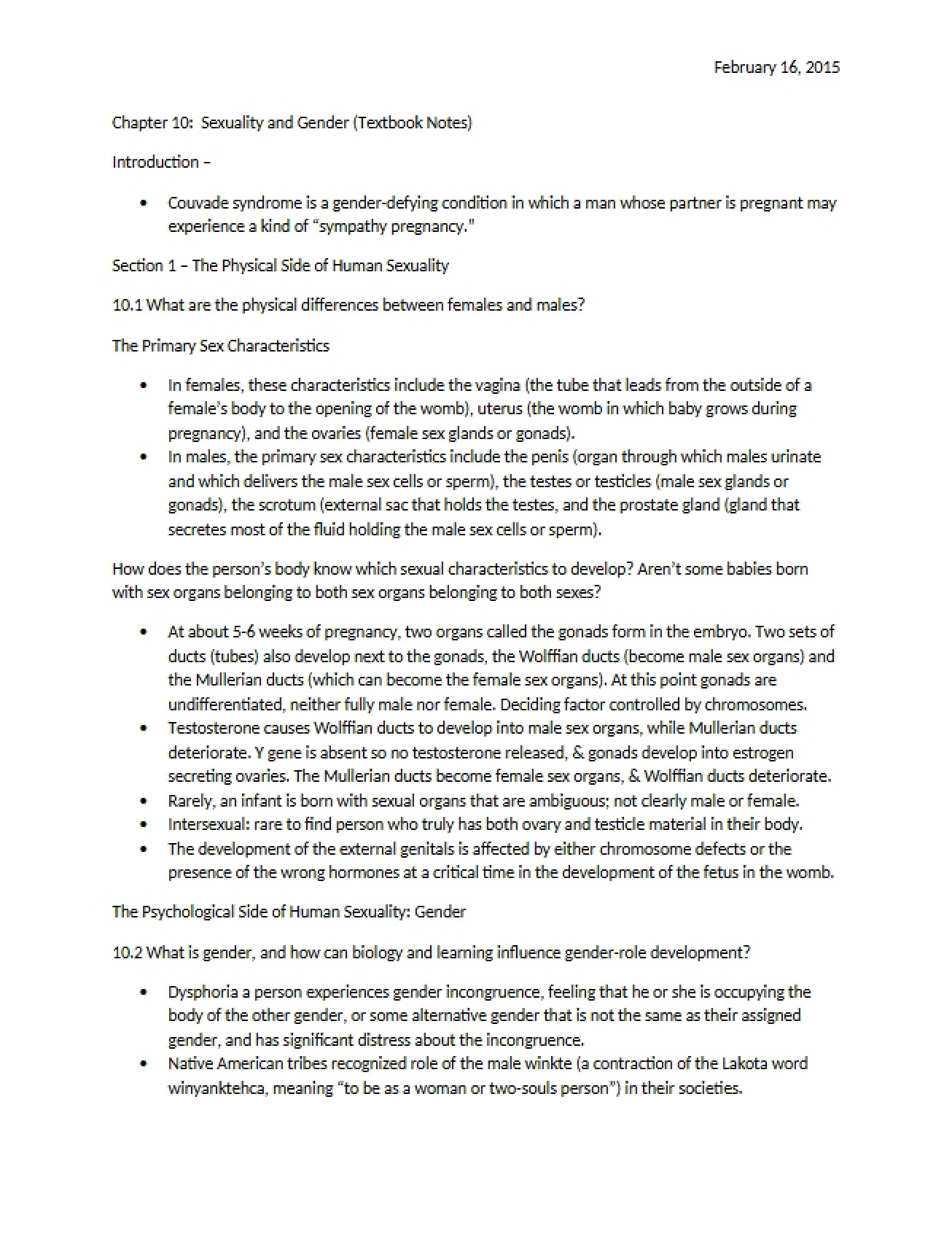 Chapter 10 Sexuality and Gender