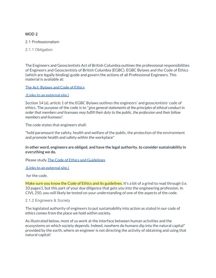 Professionalism, Obligation, and Sustainability