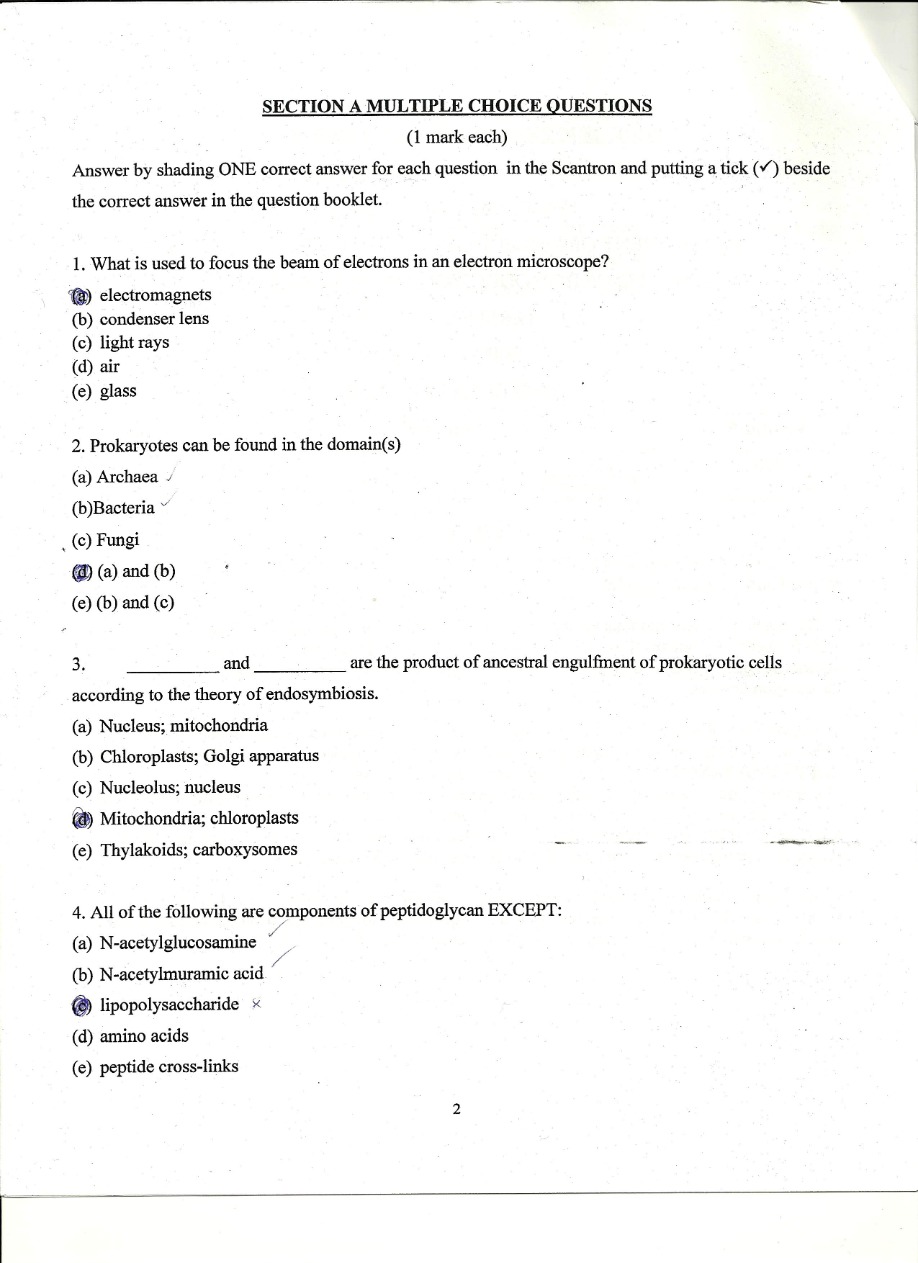 Multiple Choice Questions and Answers for Biology